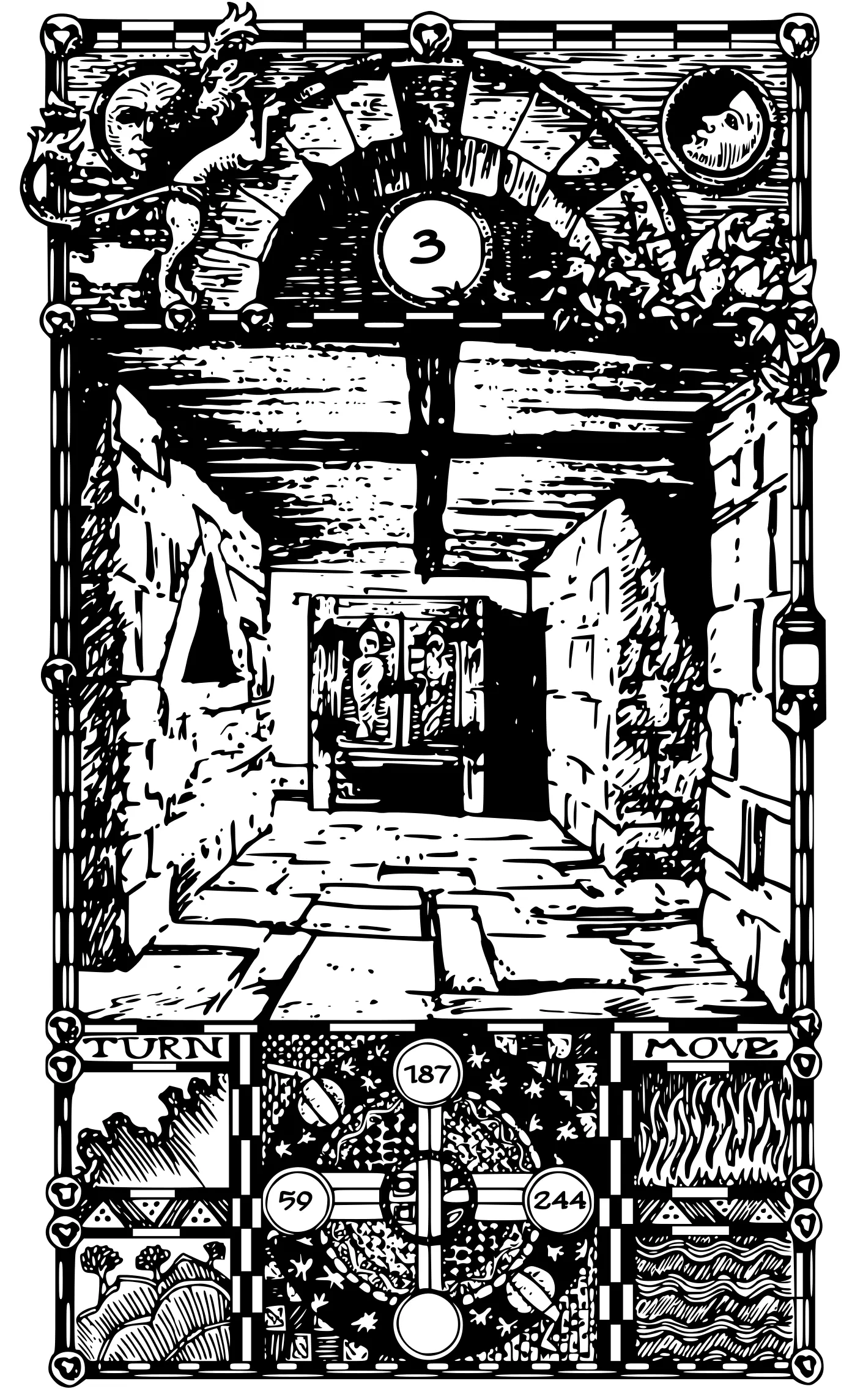 A forboding hallway in Combat Heroes 1 Black Baron