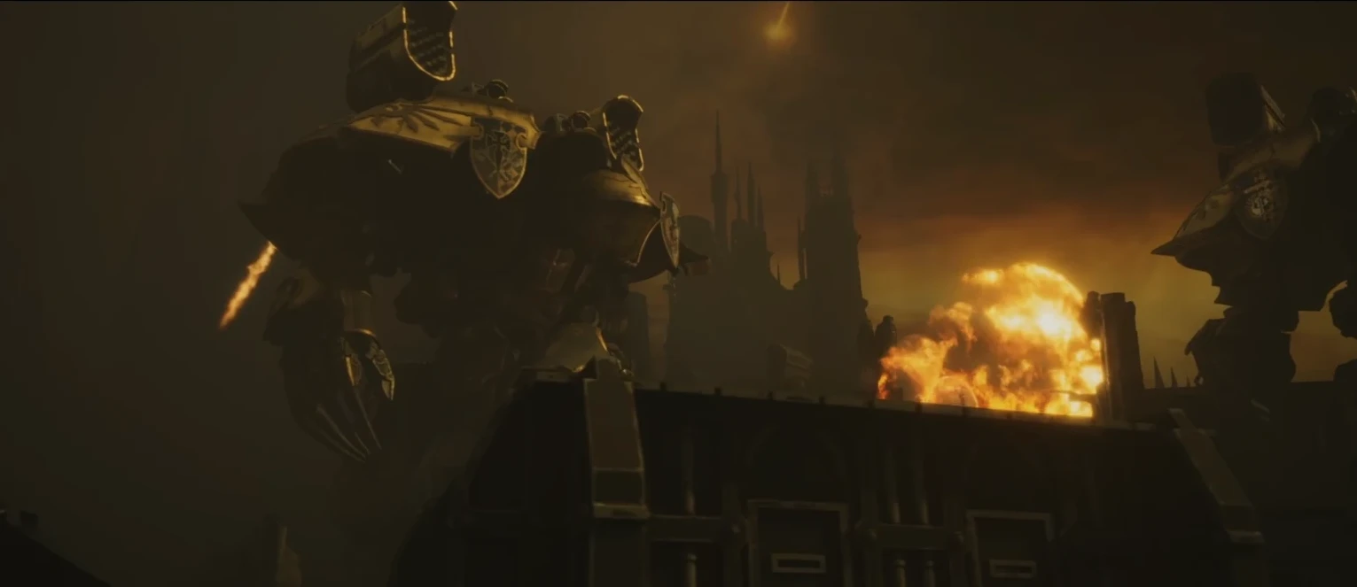 God engines in battle.