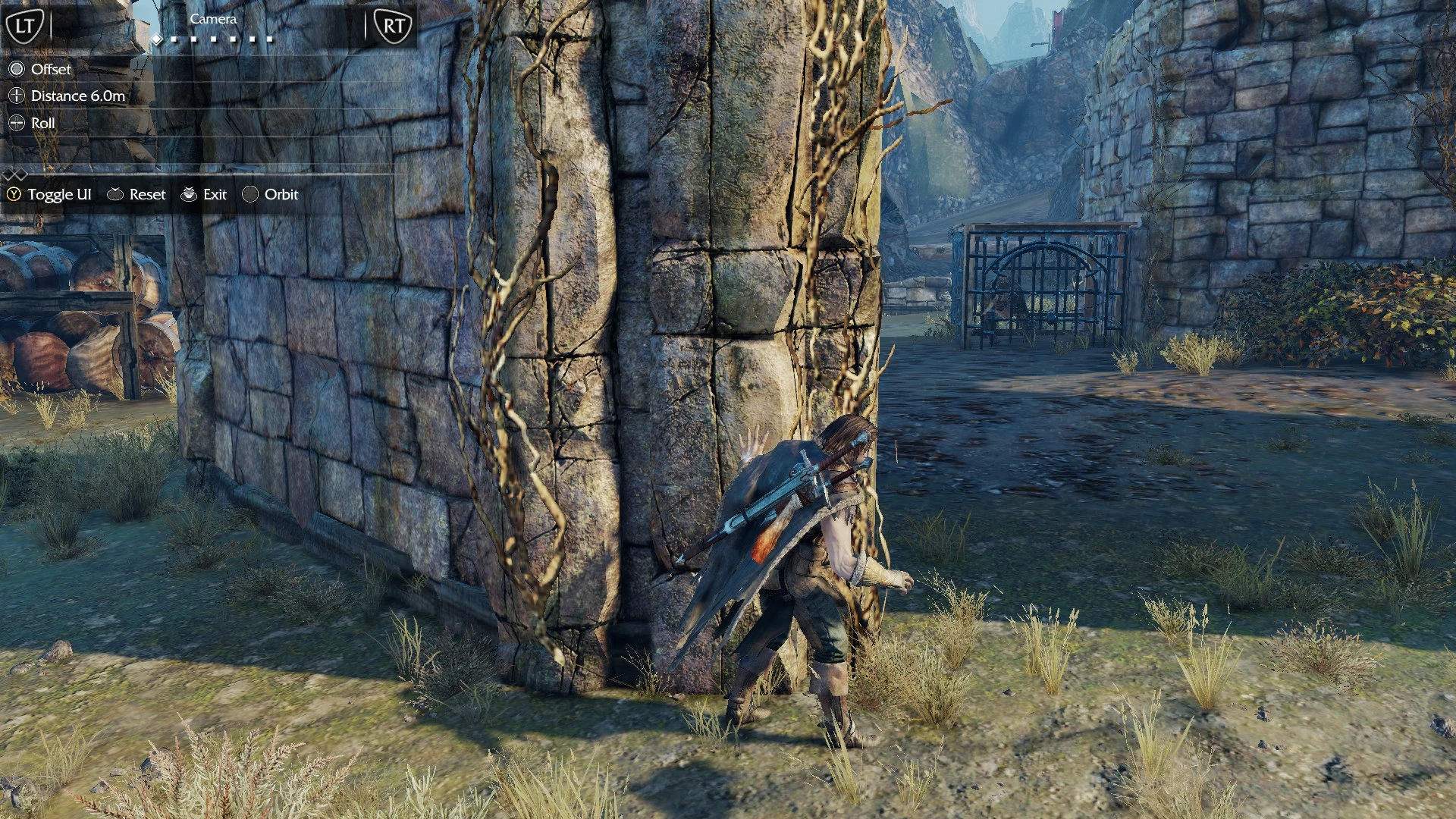 Screenshot of the video game showing a Ranger in a Middle Earth landscape