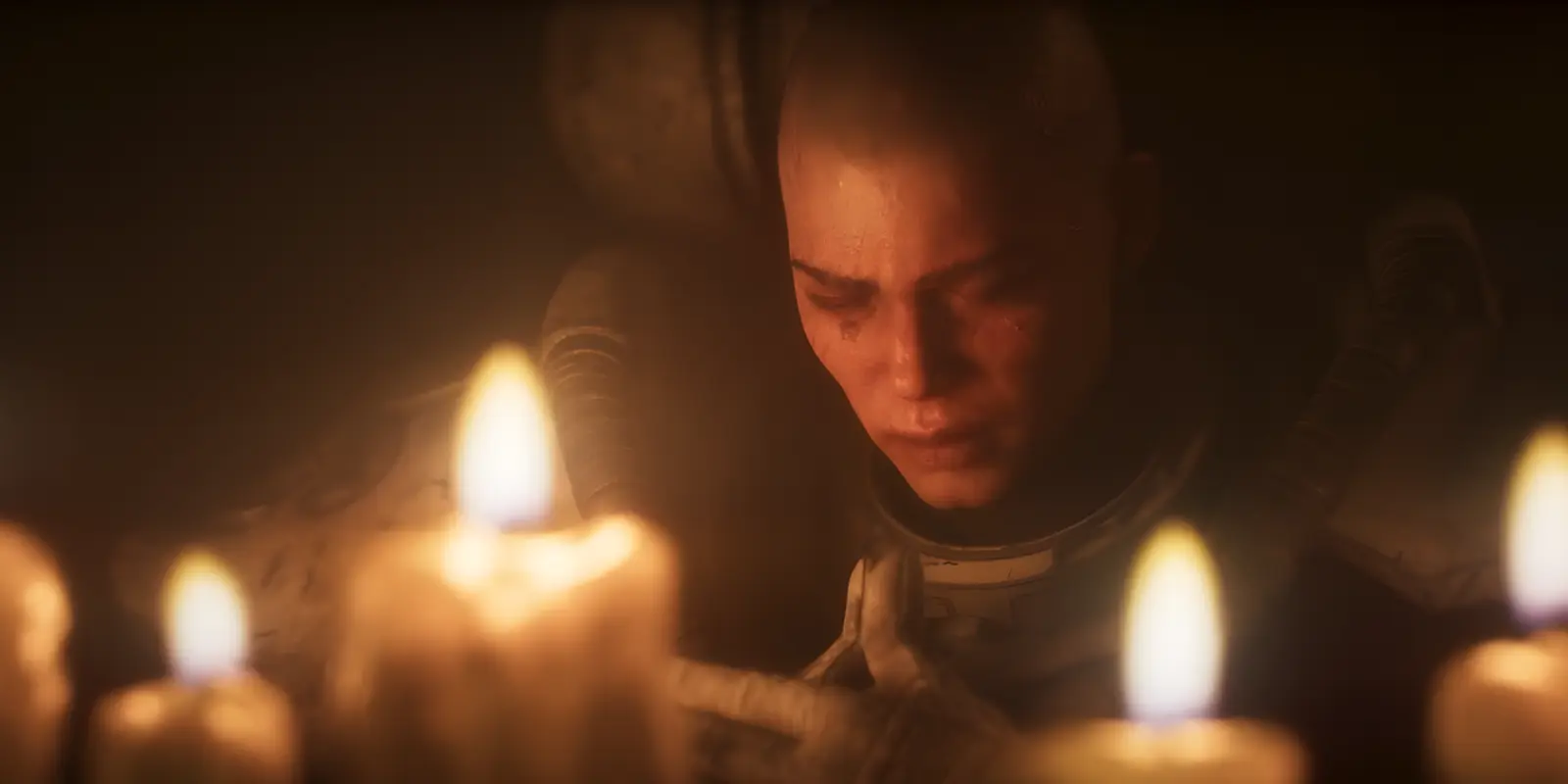 A Battle Sister in fervent prayer.